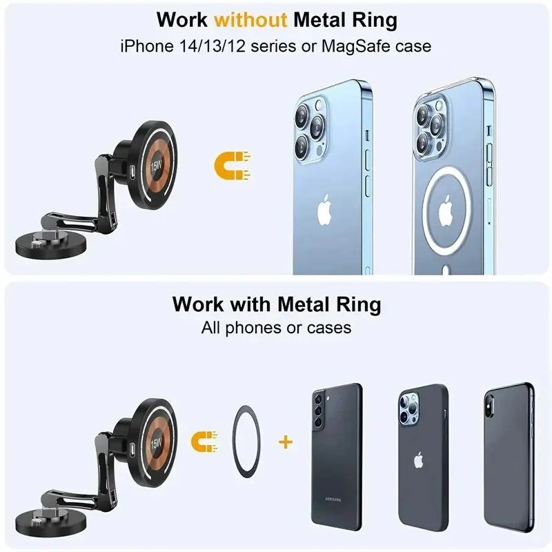 Magsafe Magnetic Car Wireless Charger Stand for iPhone 15 14 13 12