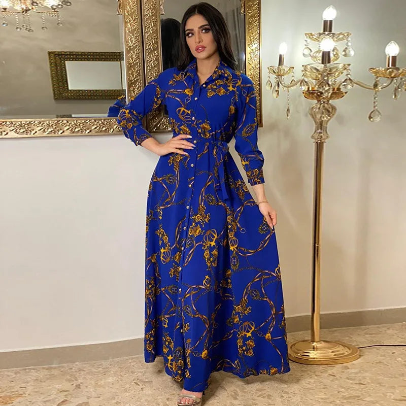 Women’s Autumn & Winter Dress – Elegant, Sexy, Fashionable Digital Print Leisure Wear