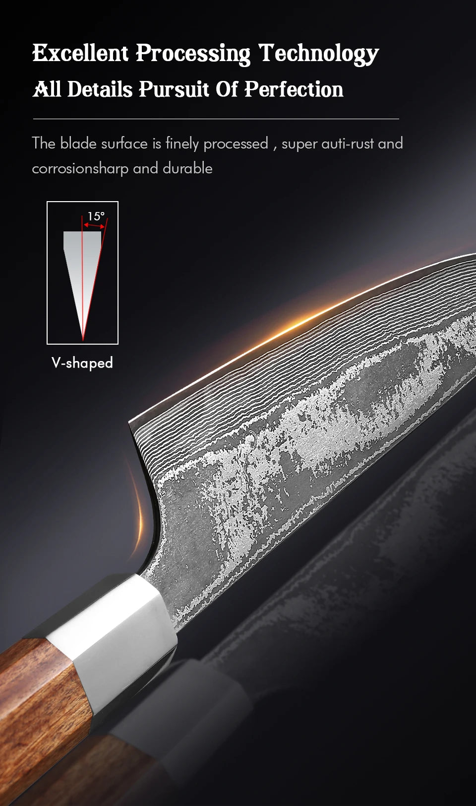 TURWHO 8.2-inch Japanese Handmade Kiritsuke Knife Damascus Steel Professional Chef Knives Kitchen Cleaver Bunka Cooking Tools