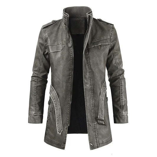 Faux Leather Jacket Coat