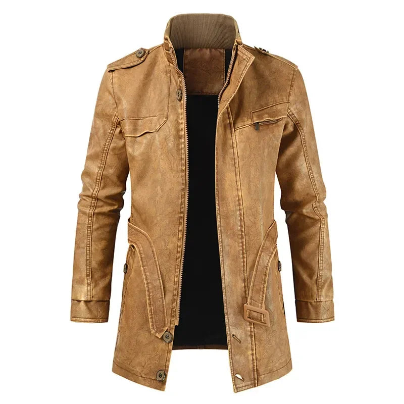 Faux Leather Jacket Coat