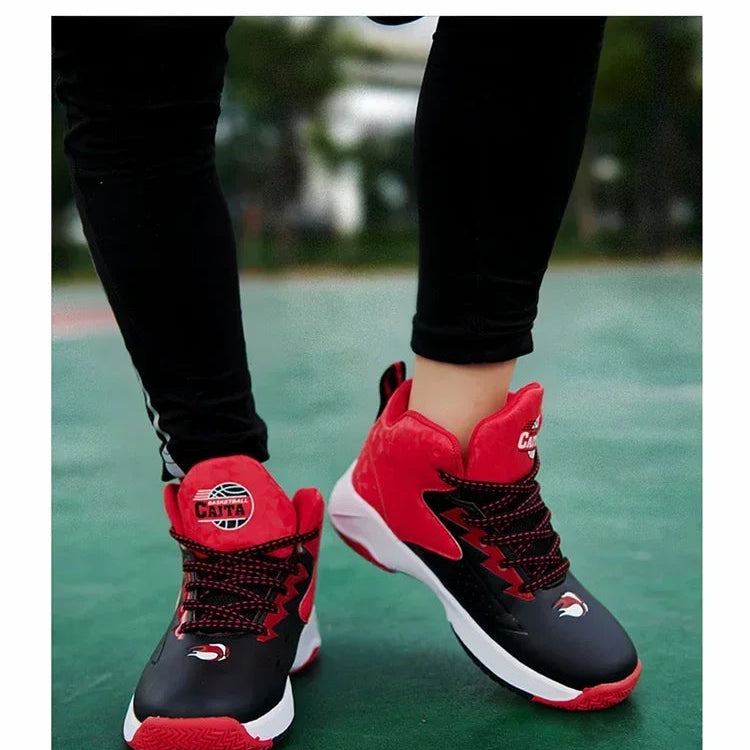 Children Basketball Shoes for Boys Girls Kids Teenagers Breathable Non-slip Lace Up Indoor Outdoor Training Sneakers Tennis Shoe