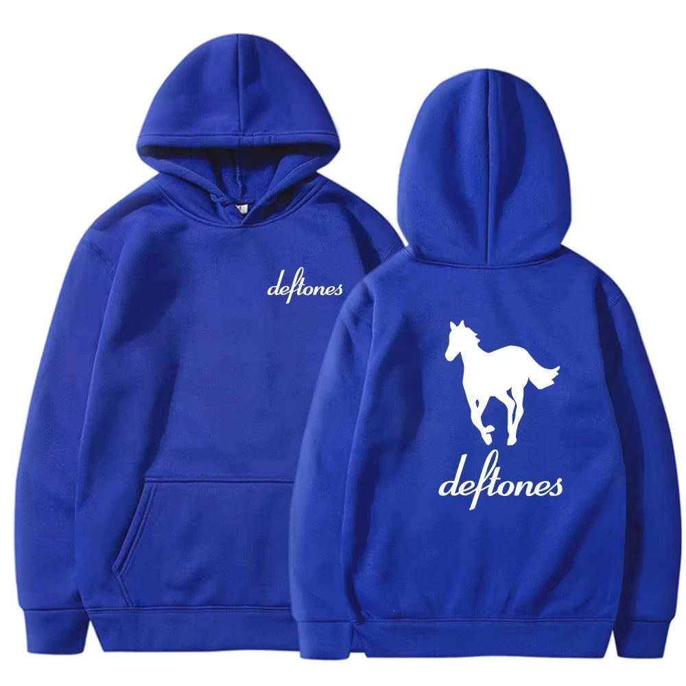 Loose hoodie Deftones whith horse print