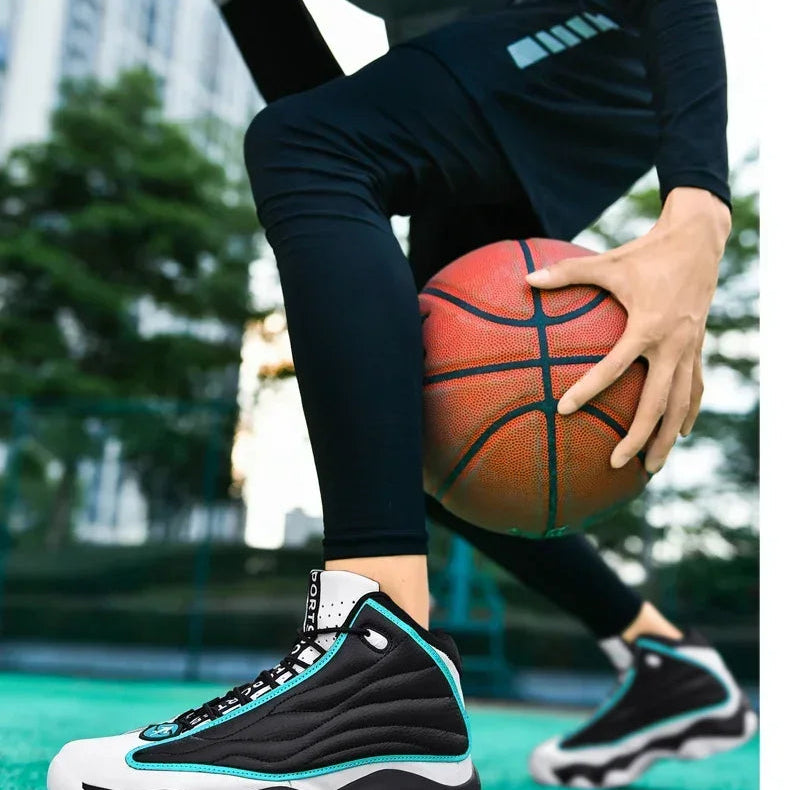 Original Boys’ High-Ankle Sneakers – Anti-Slip Basketball Trainers, Unisex Outdoor Sports Shoes, Plus Size 45, Performance Sneakers for Men & Women