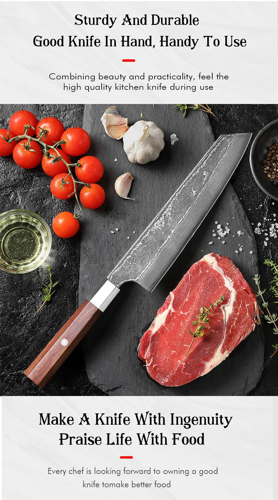 TURWHO 8.2-inch Japanese Handmade Kiritsuke Knife Damascus Steel Professional Chef Knives Kitchen Cleaver Bunka Cooking Tools