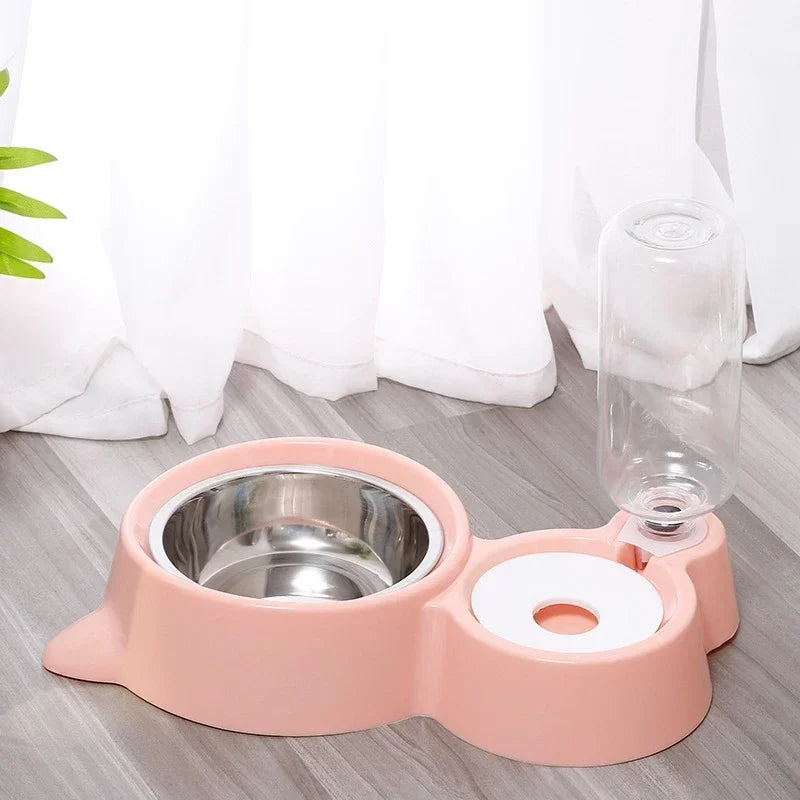 Pet Feeder with Automatic Drinking Bowl