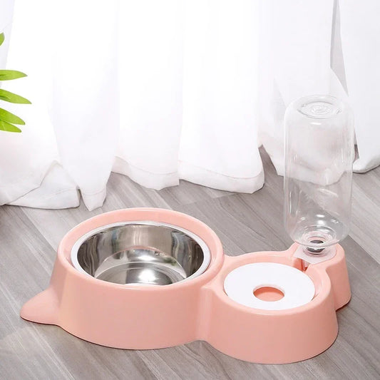 Pet Feeder with Automatic Drinking Bowl