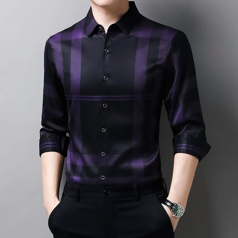Casual Printed Long Sleeved Lapel Shirt