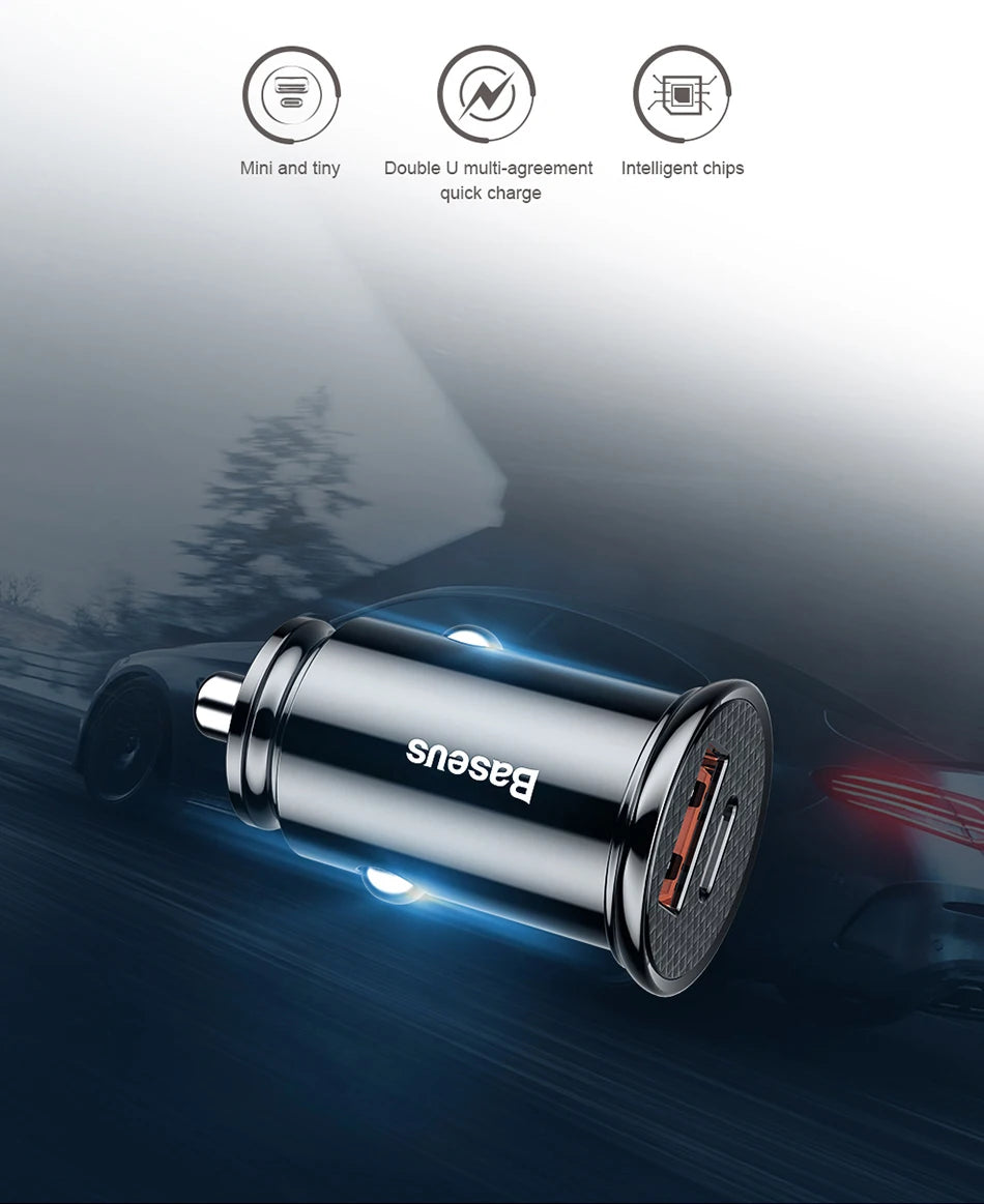 Fast Car Type C Charger For iPhone and Android Mobile Phone