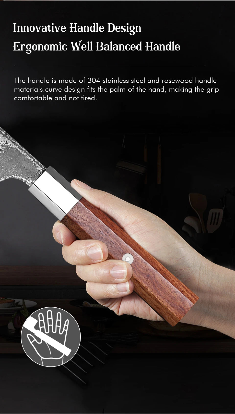 TURWHO 8.2-inch Japanese Handmade Kiritsuke Knife Damascus Steel Professional Chef Knives Kitchen Cleaver Bunka Cooking Tools