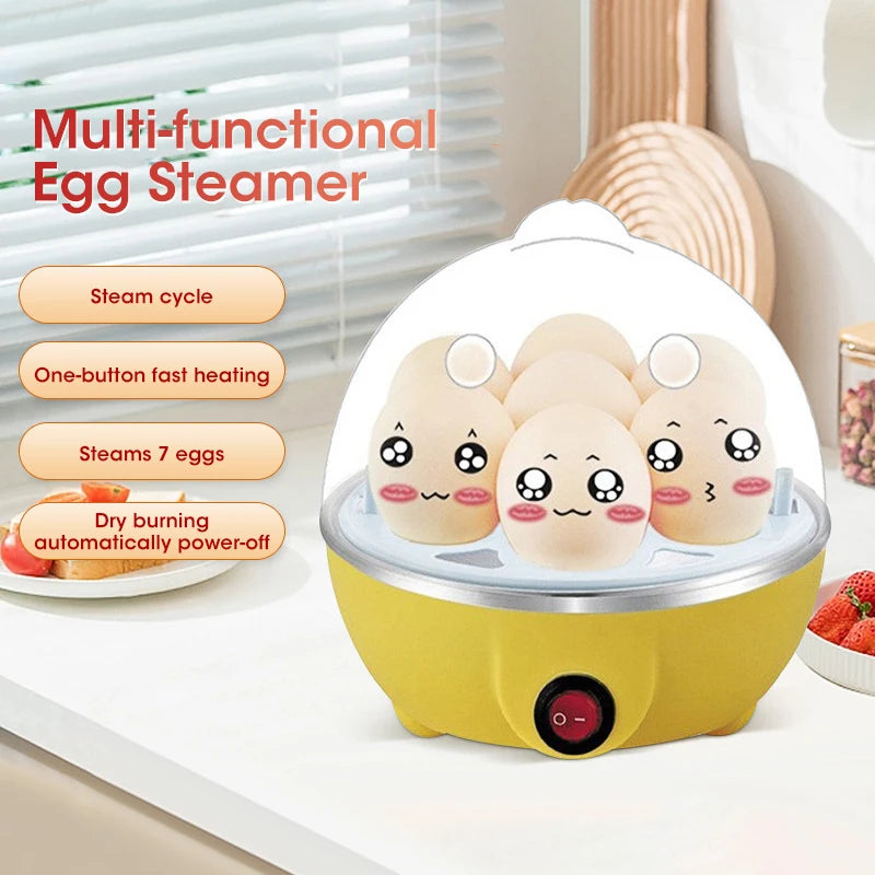 7 Egg Cooker Automatic Power Off Home Multi-Functional Steamed Egg Custard Boiled Egg Machine Breakfast Artifact