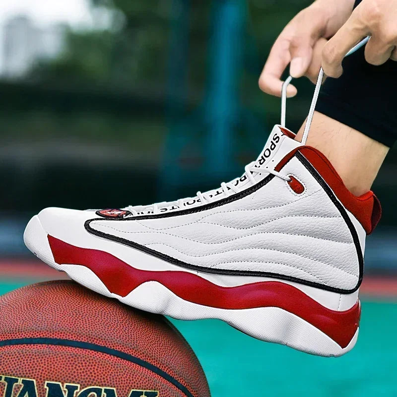 Original Boys’ High-Ankle Sneakers – Anti-Slip Basketball Trainers, Unisex Outdoor Sports Shoes, Plus Size 45, Performance Sneakers for Men & Women