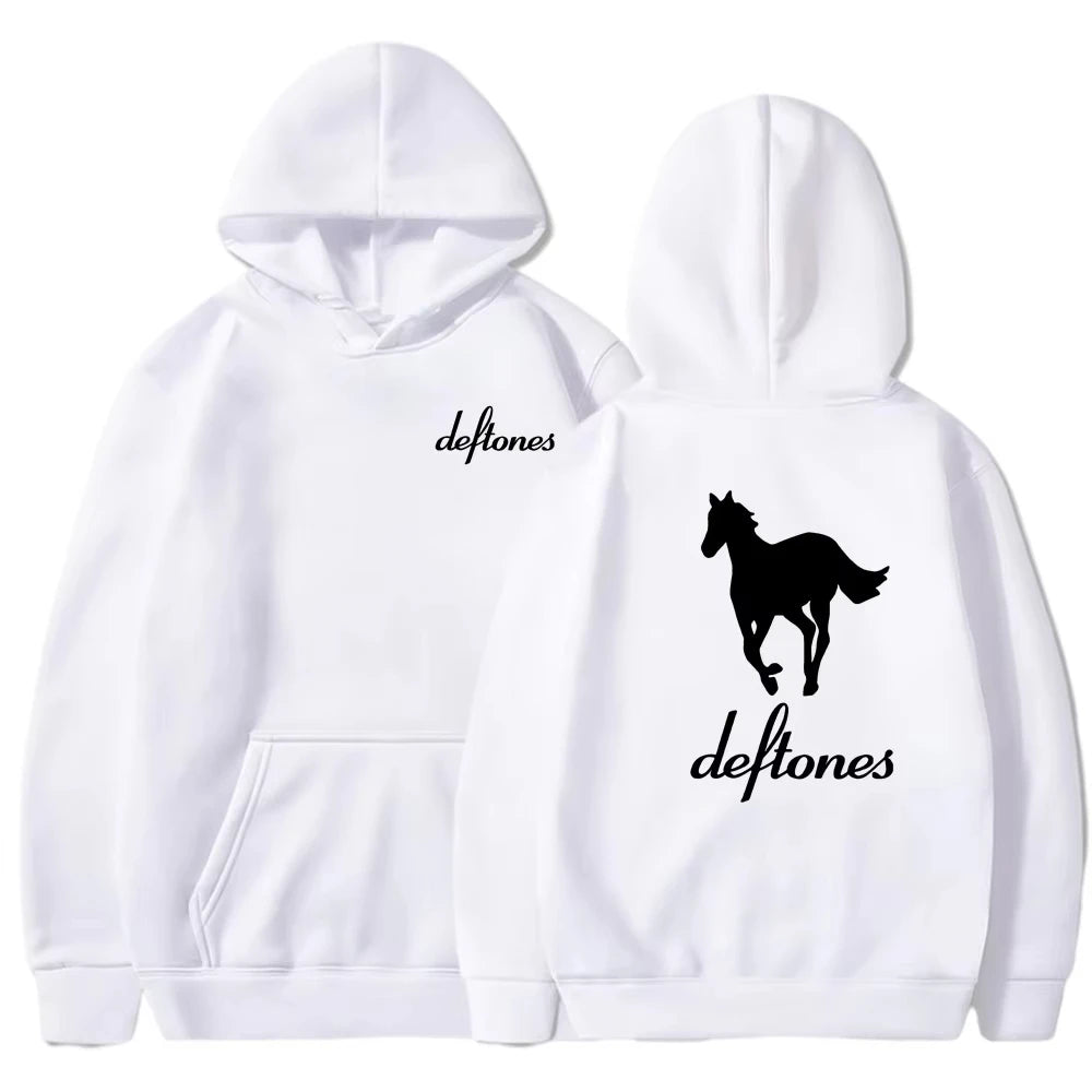 Loose hoodie Deftones whith horse print