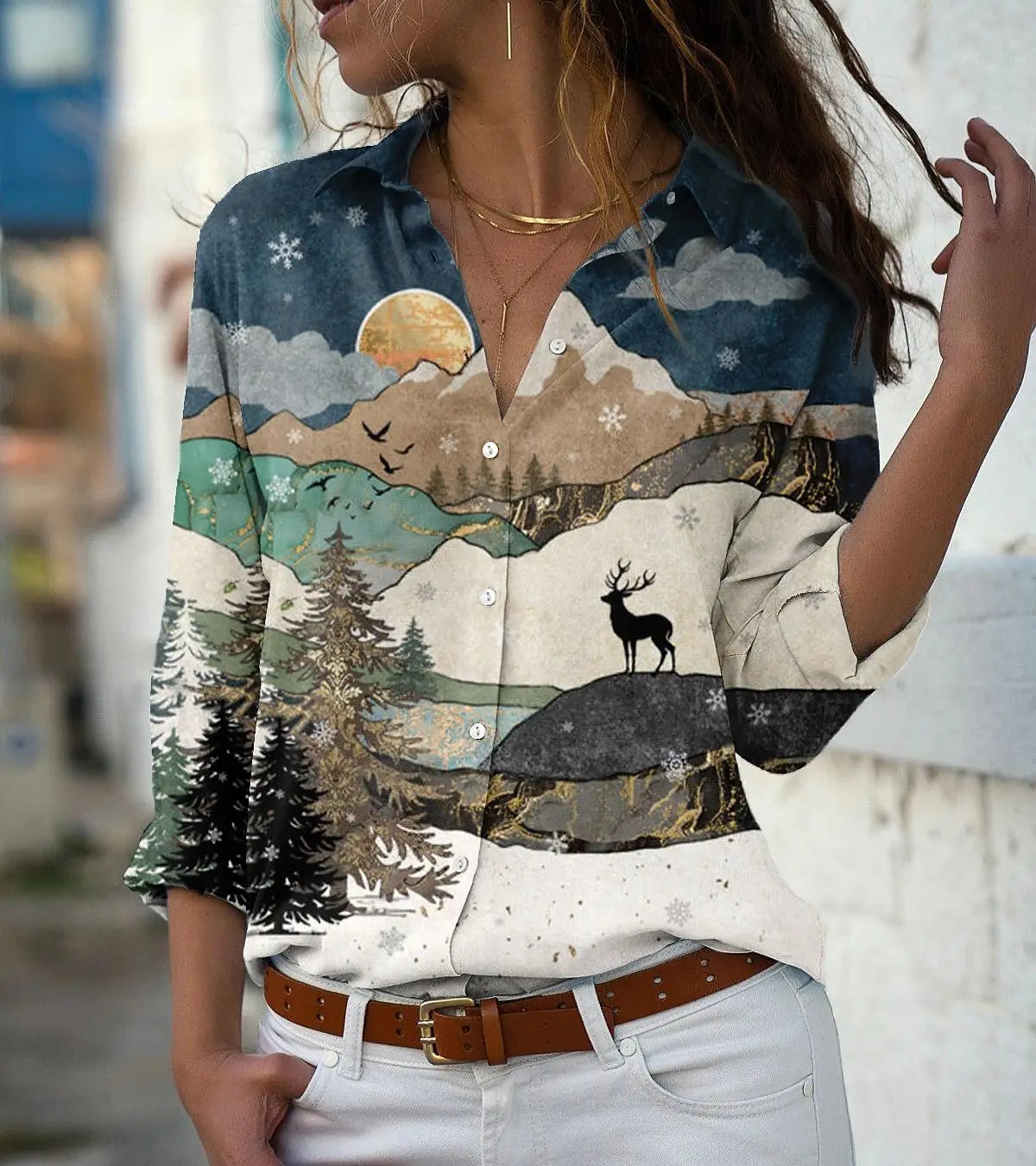 Elegant Loose Shirt Women Casual Long Sleeve shirt