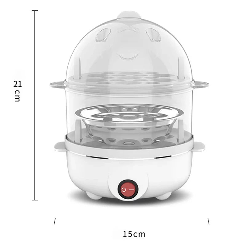 Multifunction Electric Egg Cooker – Double-Layer Egg Boiler for Eggs, Corn & Milk | Rapid Breakfast Cooking Steamer for Kitchen Appliances