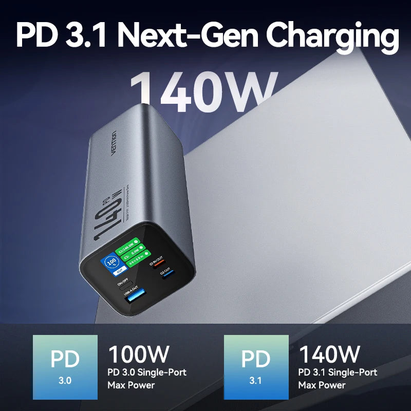 Navarro Vention 140W 27,000mAh Portable Power Bank – PD 100W External Battery for MacBook, iPad, iPhone & Laptops