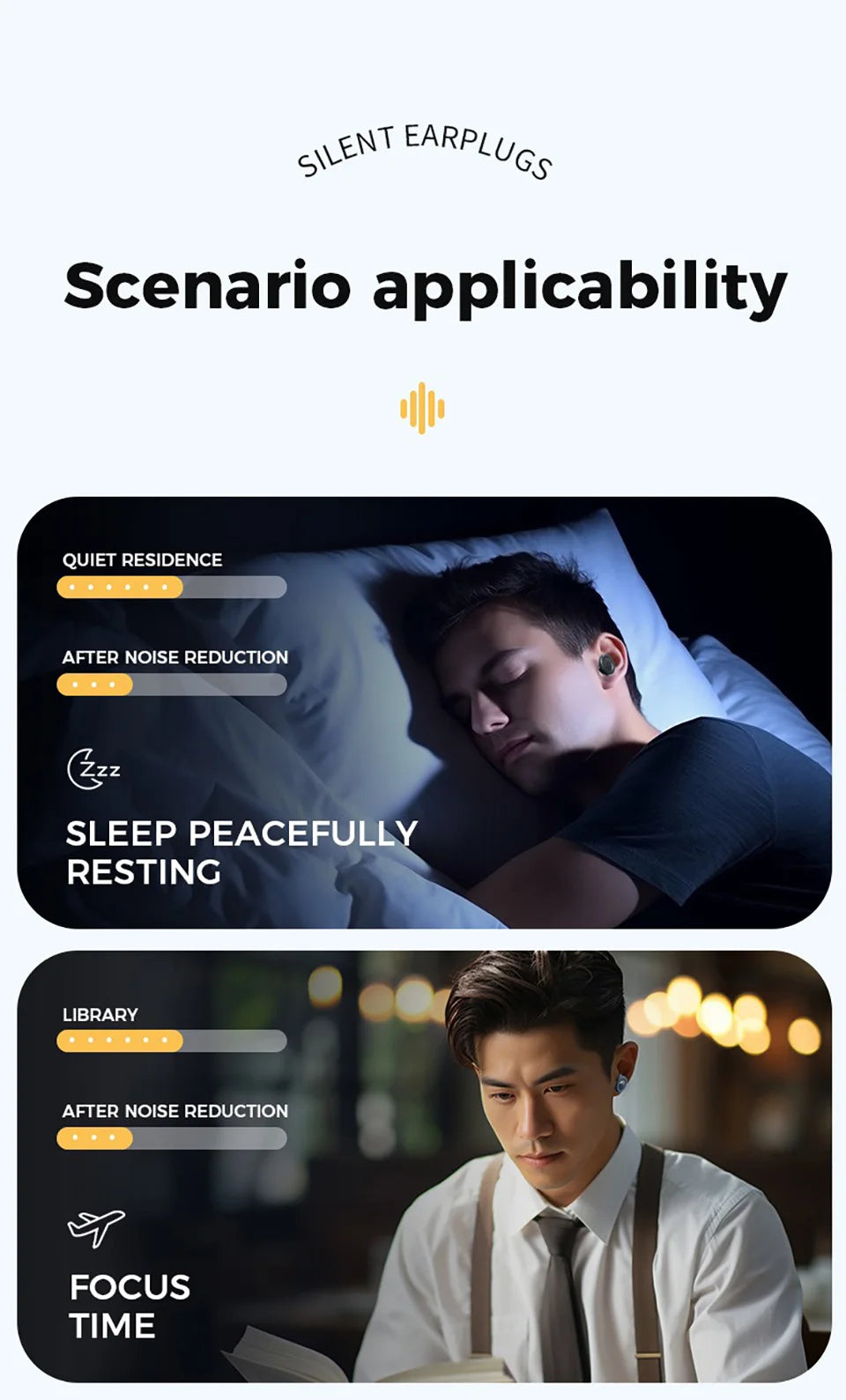 Super Soft Reusable Earplugs – Noise-Reducing Hearing Protection for Sleep, Travel, Work & Concerts