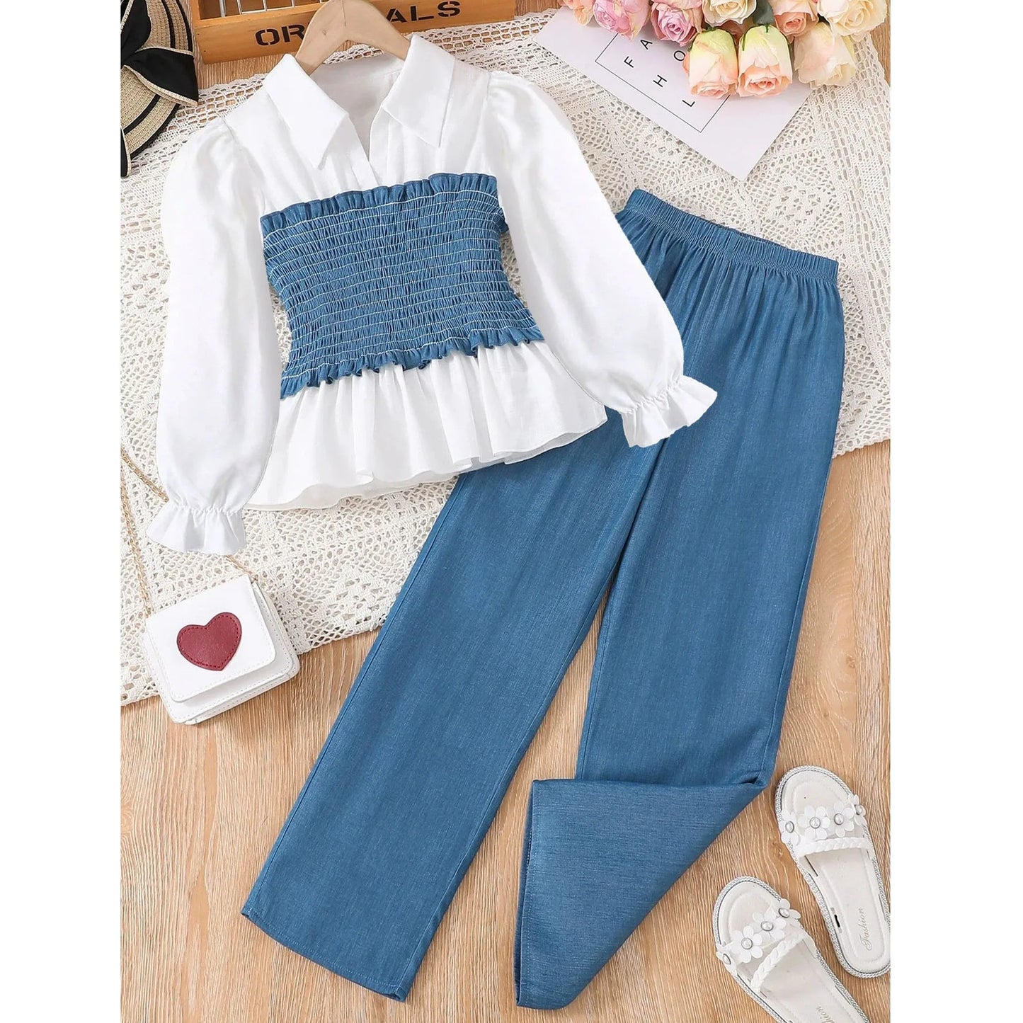 Teen Girls' Clothes Long Sleeves Top + Pants 2pcs Set For Autumn Children Clothing Kids Girl Outfits For 8 9 10 11 12 Years