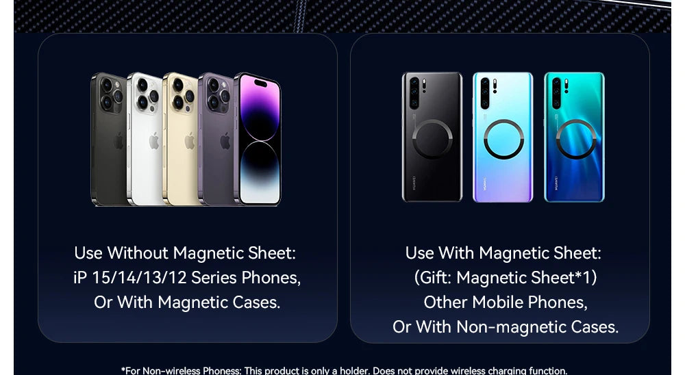 Magnetic Wireless Charger Car Phone Holder For IPhone 15 14 13 and Android