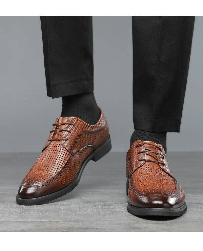 Summer Breathable Hollow Out Leather Shoes