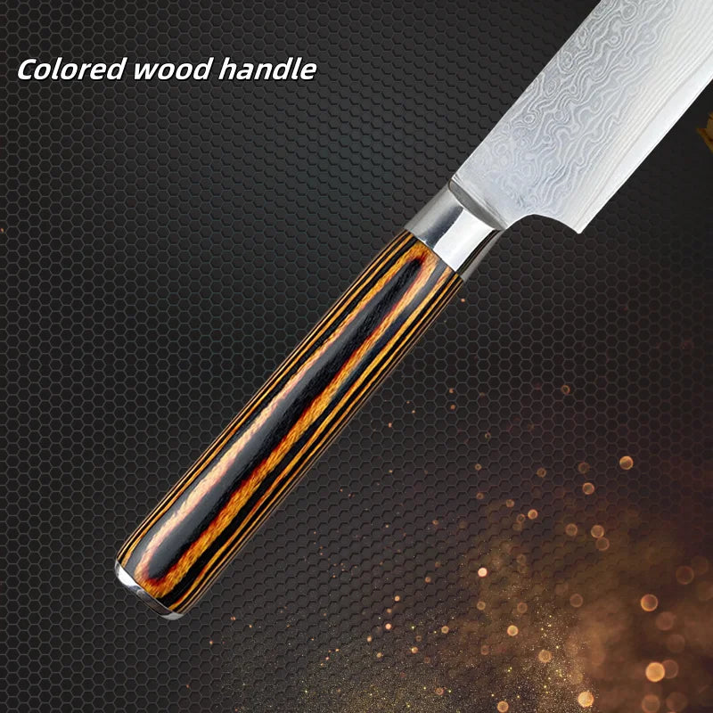 Damascus Steel Chef Knife Butcher Meat Cleaver Boning Barbecue Slicing Kiritsuke Knife Sushi Knife