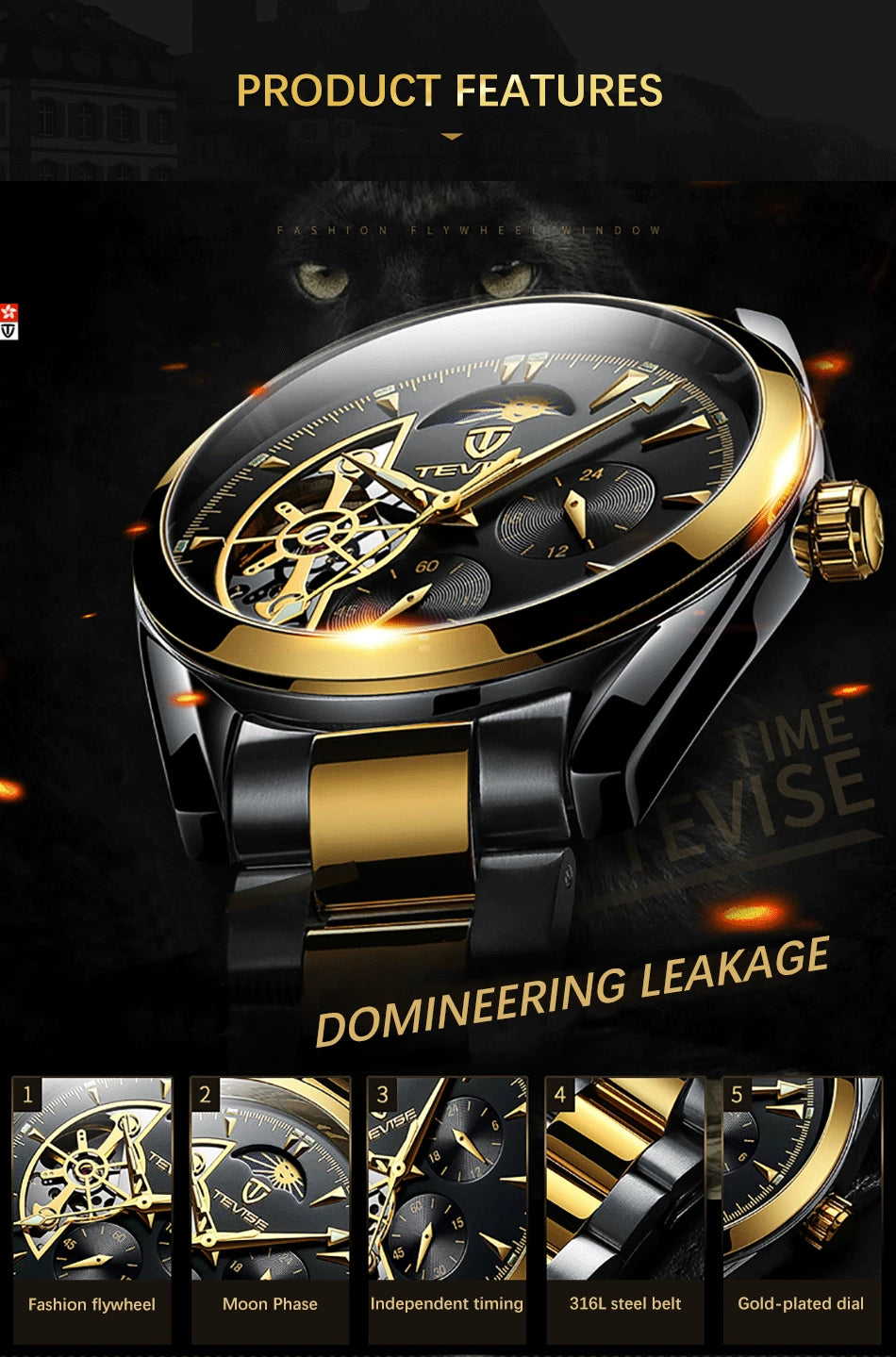 Relogio Masculino Tevise Automatic