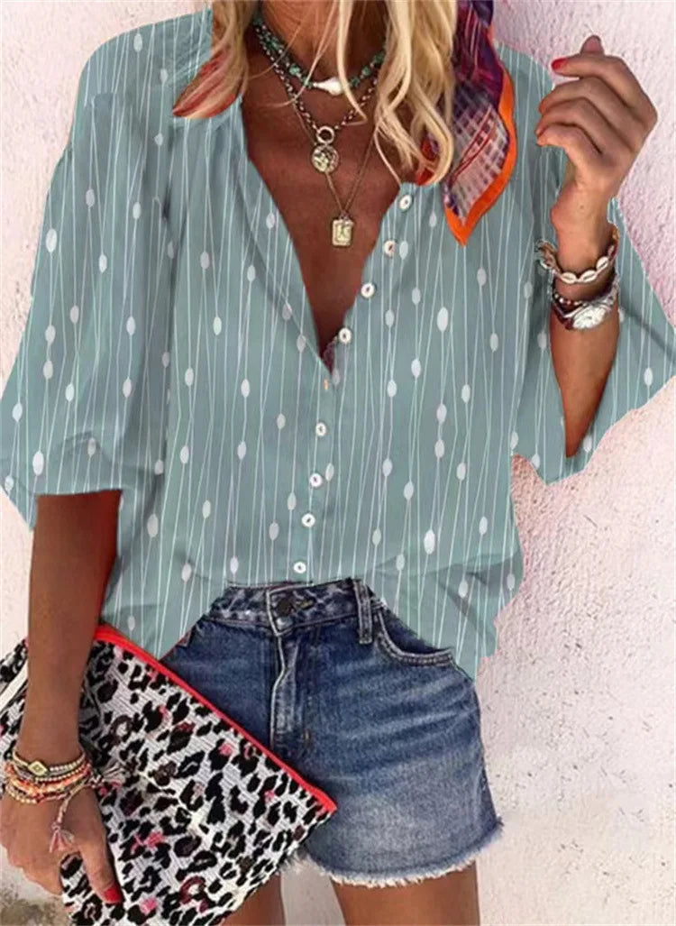 Bohemian Style Spring Summer  Breasted shirt