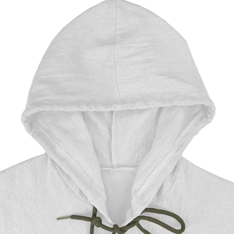 Beach Cotton Linen Hooded Shirt