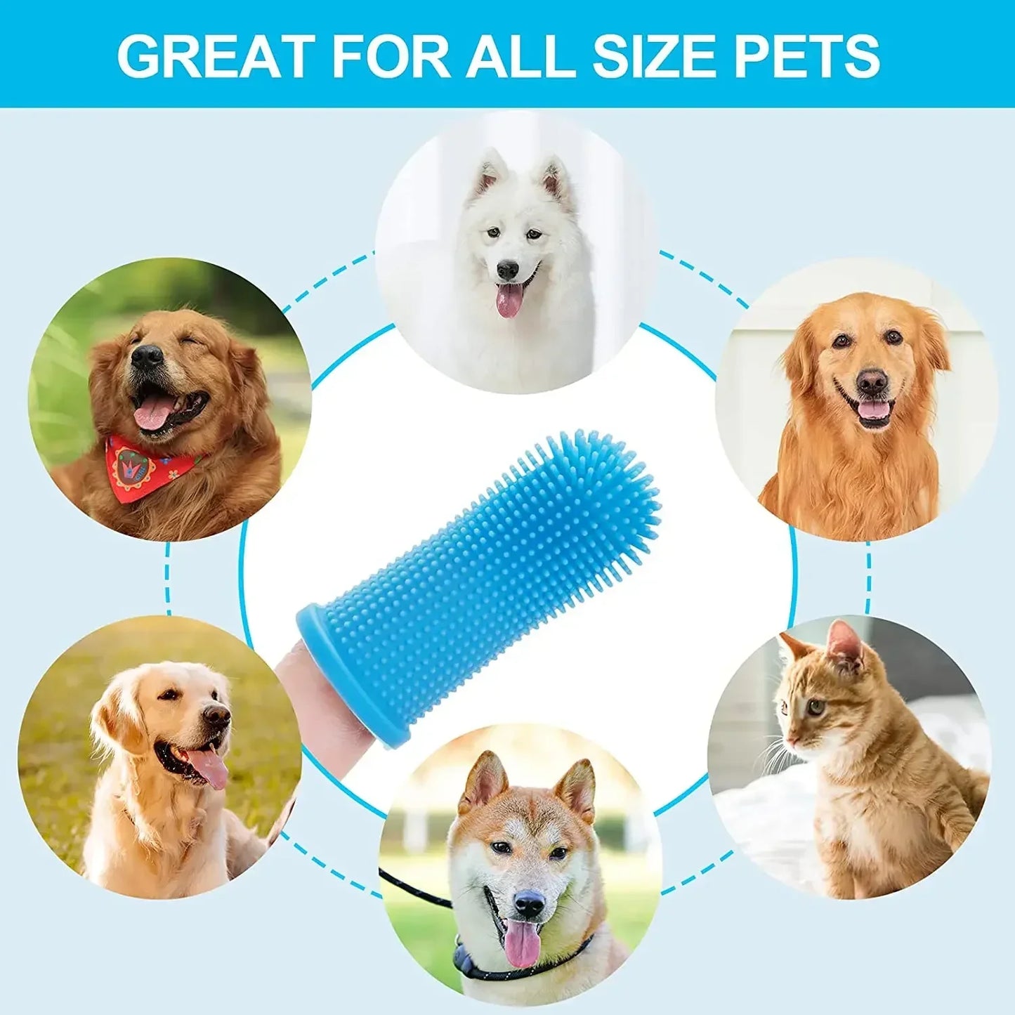 3/1pcs pet finger toothbrush